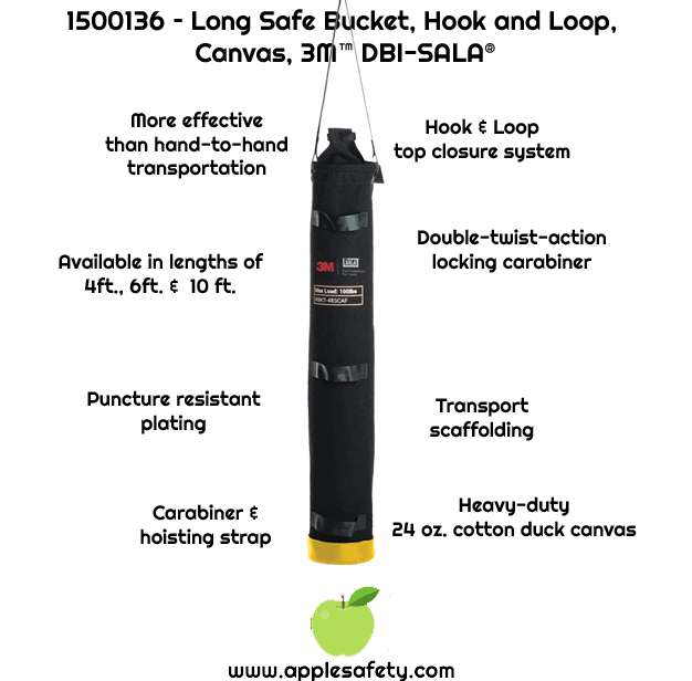 Canvas 72x22 Long Safe Bucket with Hook & Loop Closure S9903