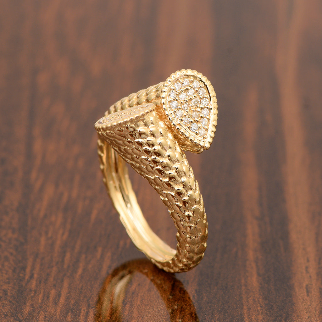 14K Yellow Gold Diamond Vintage Cocktail Ring Z795649
