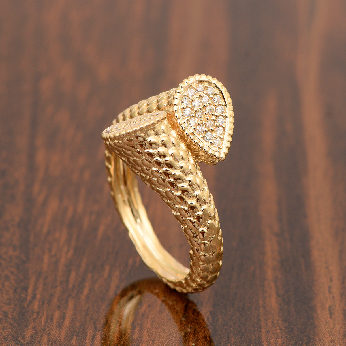 14K Yellow Gold Diamond Vintage Cocktail Ring Z795649