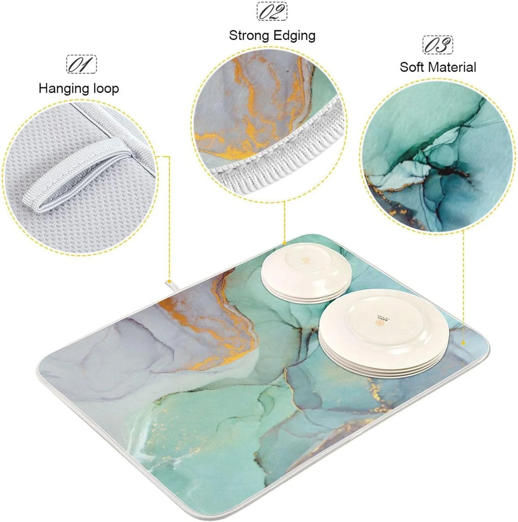 Abstract Marble Dish Drying Mat, 18x24Inch V633274