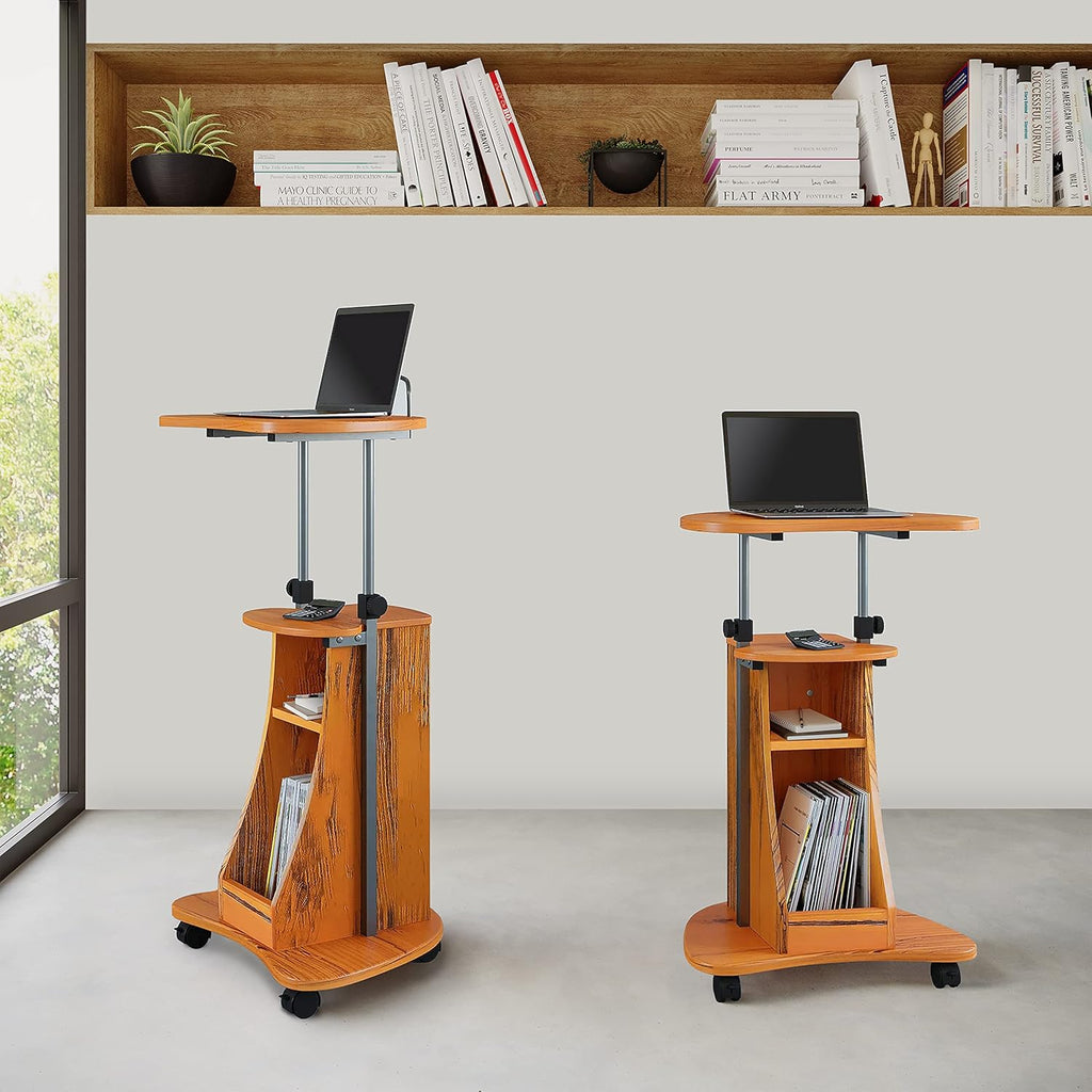 Adjustable Height Laptop Cart With Storage R837