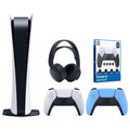 Playstation 5 Digital Edition Console with Blue Controller and Black PULSE 3D Headset X7720