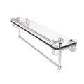 Satin Nickel Glass Shelf with Gallery Rail and Towel Bar I8535