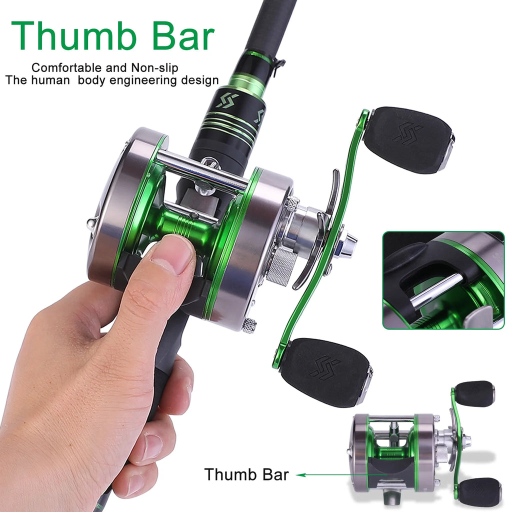 Round Baitcasting Reel Max 22LB Reinforced Metal Body Conventional Reel Z34799