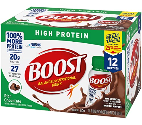 Rich Chocolate 8 FL OZ Bottles 12 CT Protein Nutritional Drink Y2092