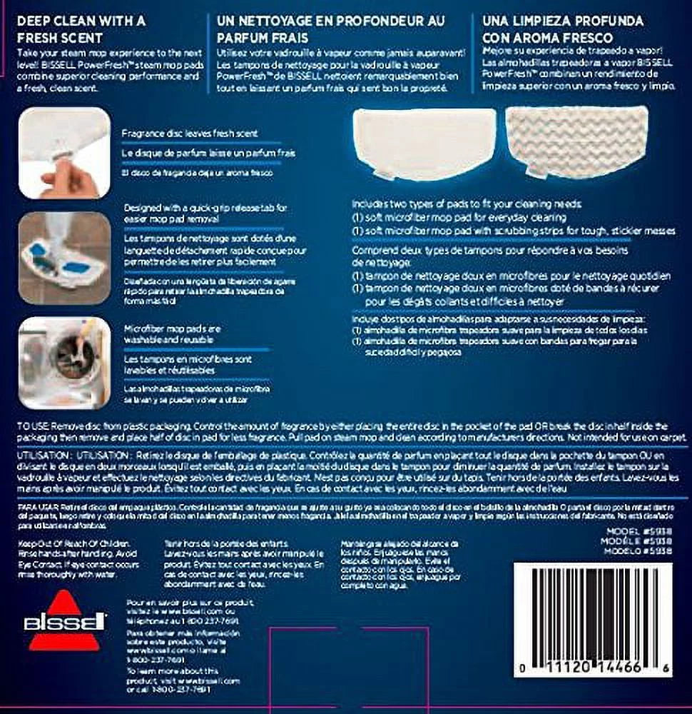 Steam Mop Pads (2 pk) with Fragrance discs (4 ct) C895345