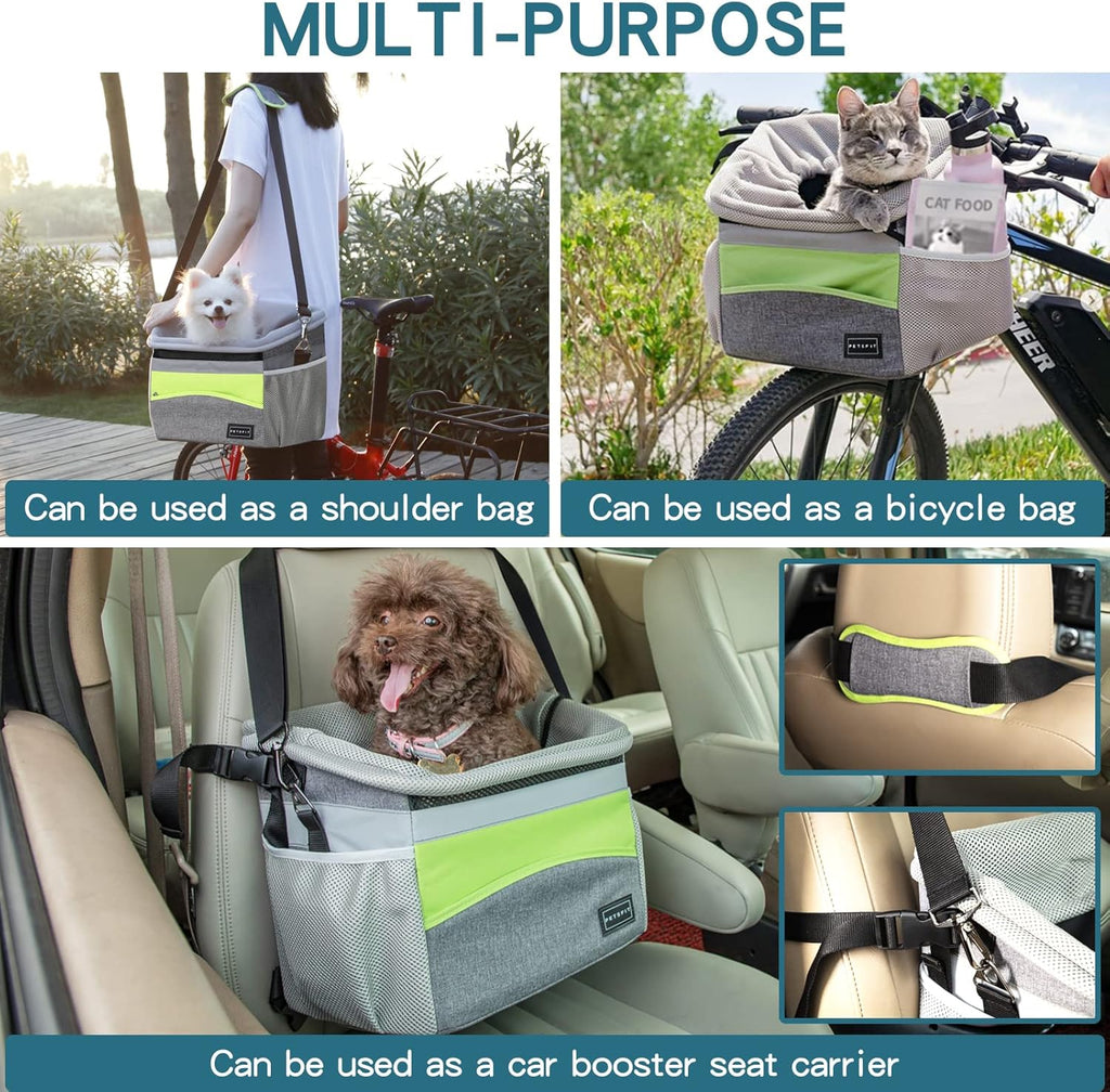 Dog Bike Basket with Safety Rope and Reflective Strips G601681