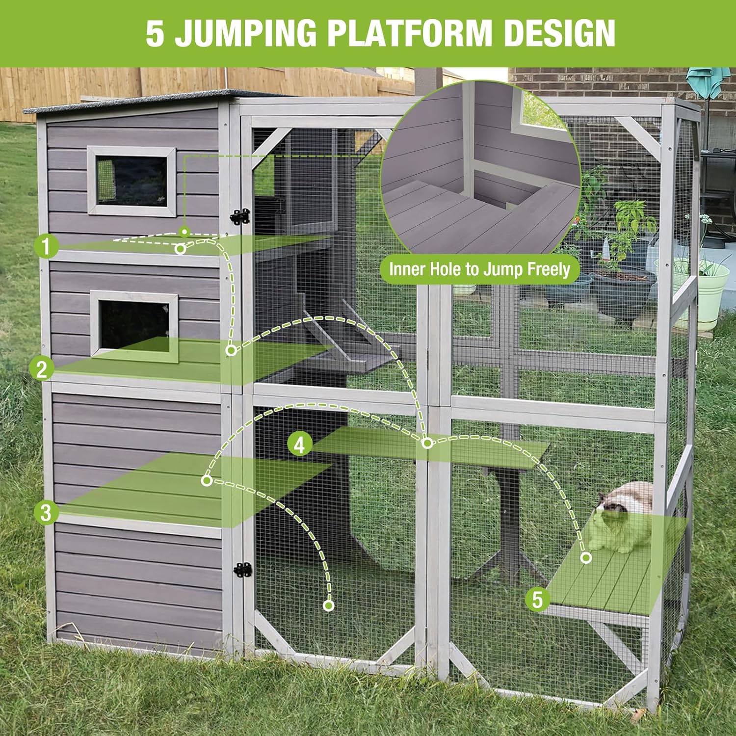 77 Inch 4 Tier Cat Enclosure S855355
