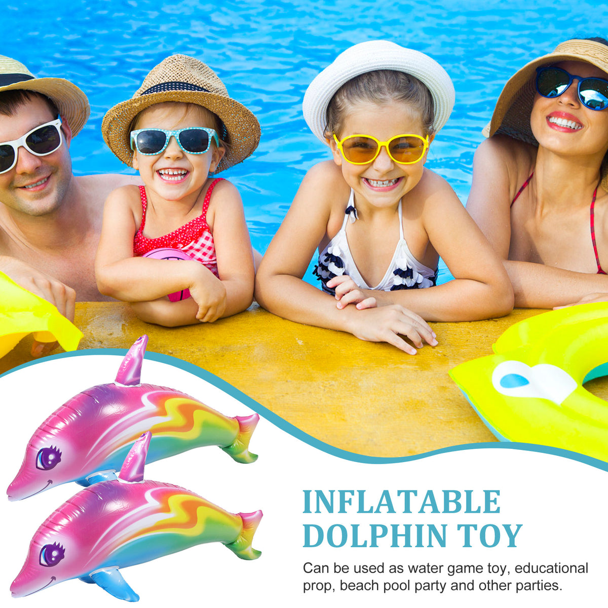 2 Pcs Inflatable Pvc Dolphin Toy B100594
