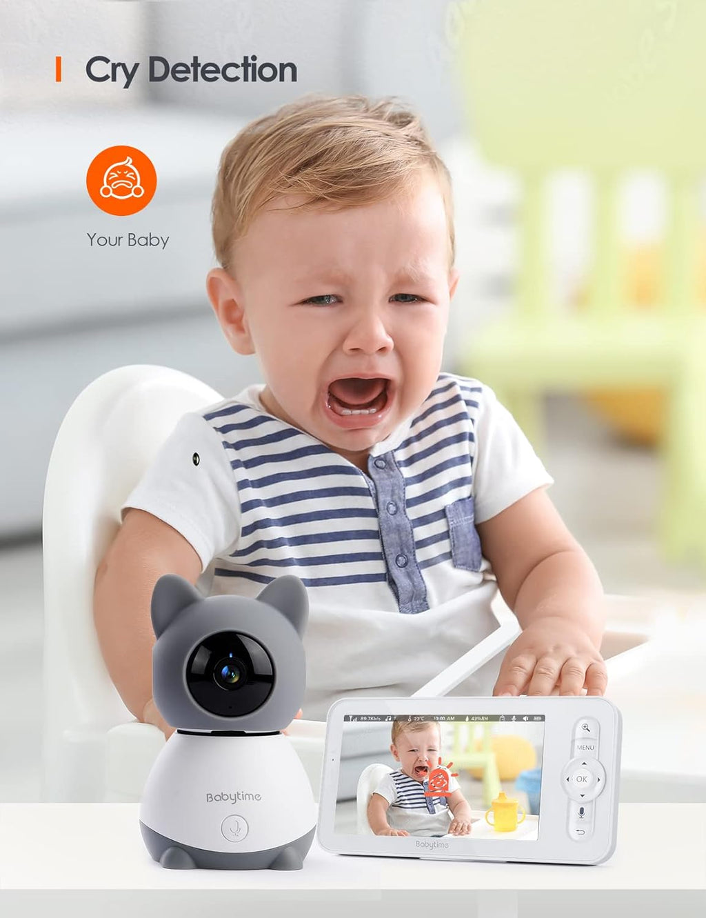 Video Baby Monitor with 1080P Pan/Tilt Camera and Infrared Night Vision Y9932
