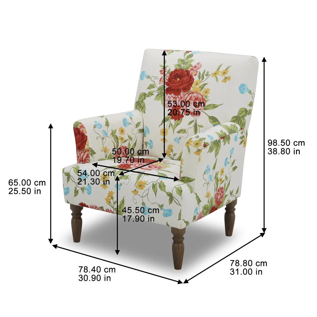 Sweet Rose High Rolled Arm Accent Chair F77697
