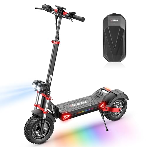 Electric Scooter with 50 Miles Long Range, 38 MPH Top Speed, 12" Offroad Pneumatic Tire W356984