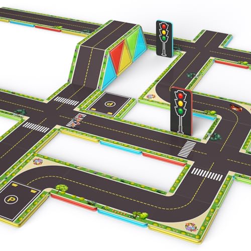 44pcs Magnetic Building Blocks Road Toppers Set Y274
