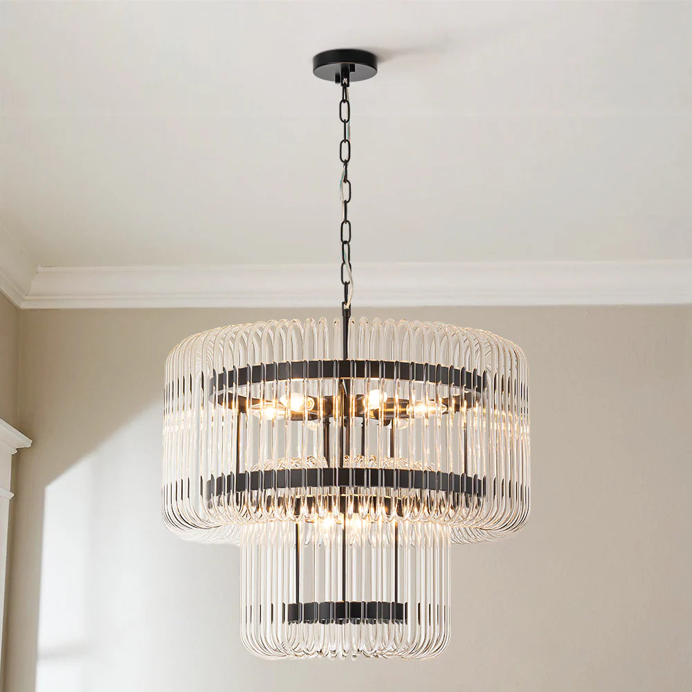 9-Light Dimmable Tiered Chandelier C899139
