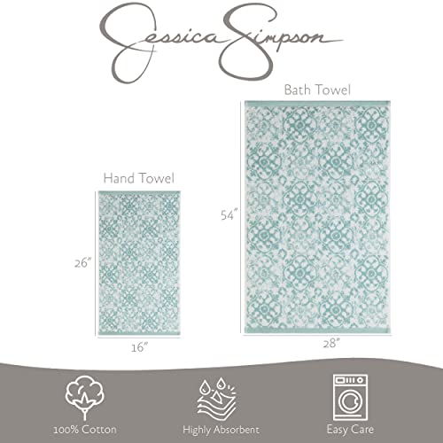 Bath Towel 4 Piece Set 100% Cotton Frosty Green U426099