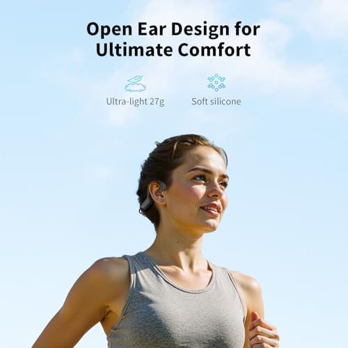 Bone Conduction Headphones, Open Ear IPX8 Waterproof Bluetooth 5.4 with Mic, 10H Playtime Wireless Earbuds E7109