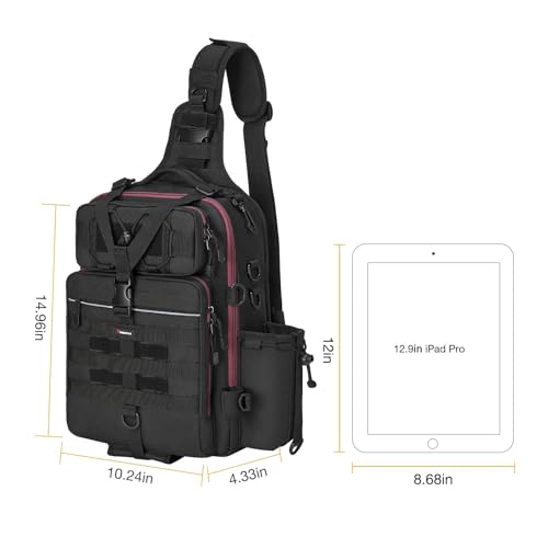 Lightweight Sling Fishing Tackle Bag with Rod & Gear Holder O68080