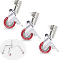3 Packs Swivel Caster Wheels Set with 75mm Diameter, Durable Metal Construction with Rubber Base E475050