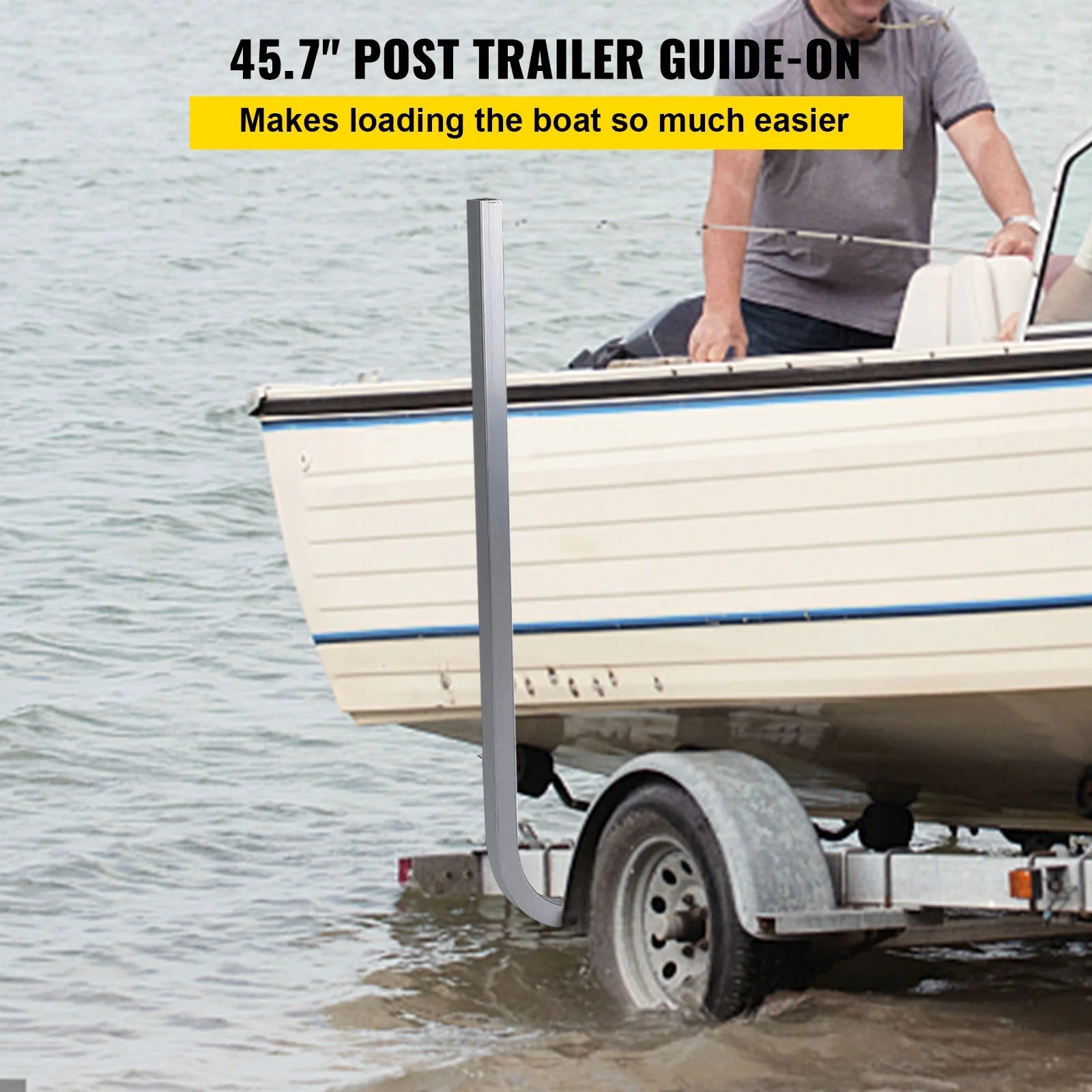Boat Trailer Guide-on, 46", One Pair Aluminum, Adjustable Width, Complete Mounting Accessories V344