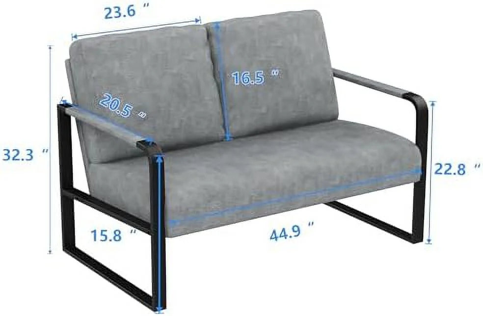 Faux Leather Loveseat Sofa with Padded Cushion B2625