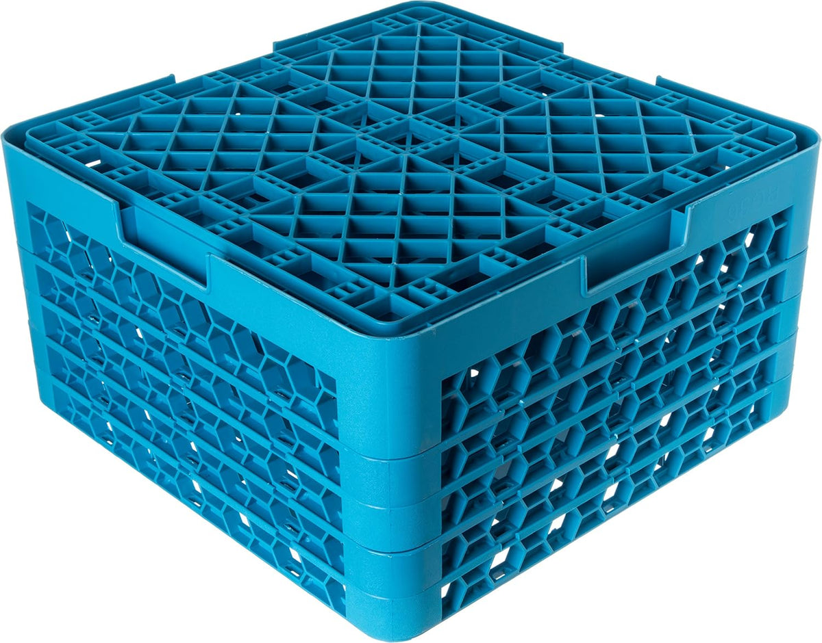9-Compartment Glass Rack with 3 Extenders, Blue, Pack of 2 Q84076