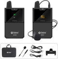 UHF Wireless Lavalier Microphone System with Transmitter and Receiver, 164 Feet, Pack of 2 N873