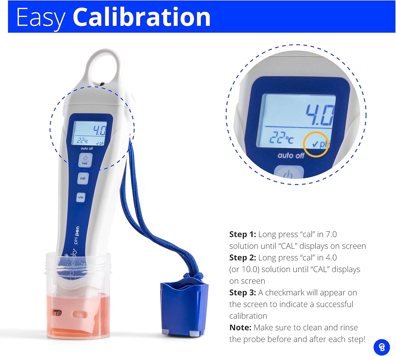 pH Pen Digital Meter with Double Junction Probe V90662