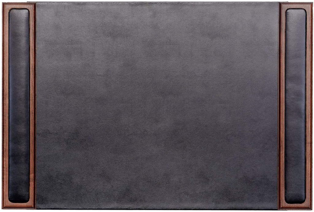 Walnut & Black Leather Desk Pad V8331
