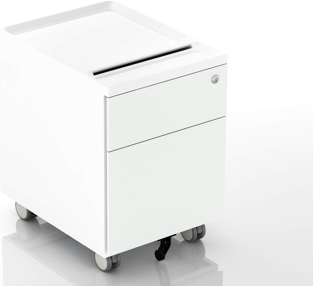 Light Green 2-Drawer Mobile Filing Cabinet with Lock and Casters Y790268