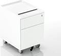 Light Green 2-Drawer Mobile Filing Cabinet with Lock and Casters Y790268