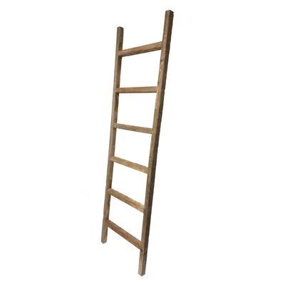 Gray Wood Ladder Bookcase 6 Shelves Z739939