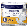 White Large Tab-Style Briefs Pack/15 C86819