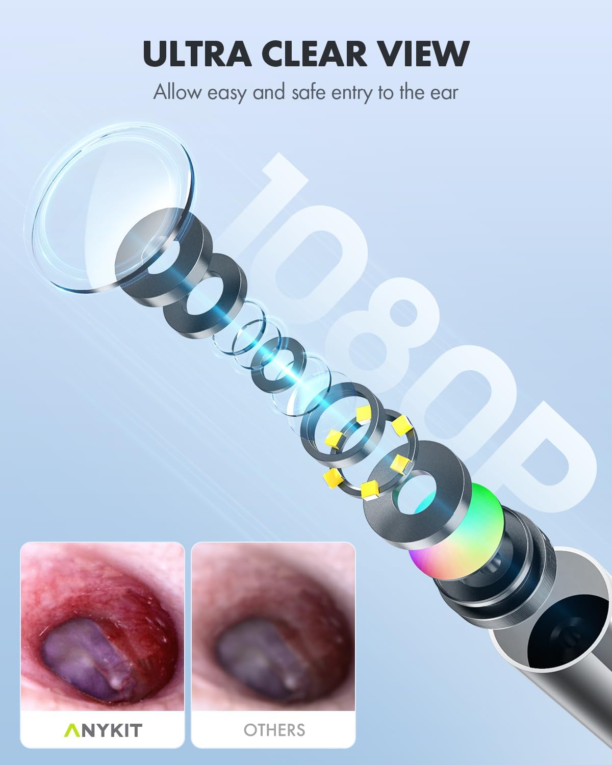Ear Wax Removal Tool with LED Lights Otoscope T491052