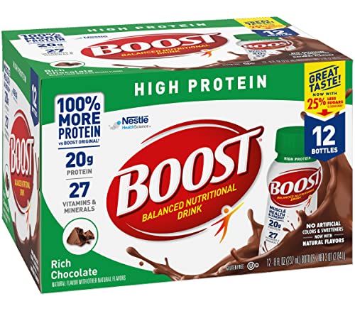 Rich Chocolate 8 FL OZ Bottles 12 CT Protein Nutritional Drink Y2092