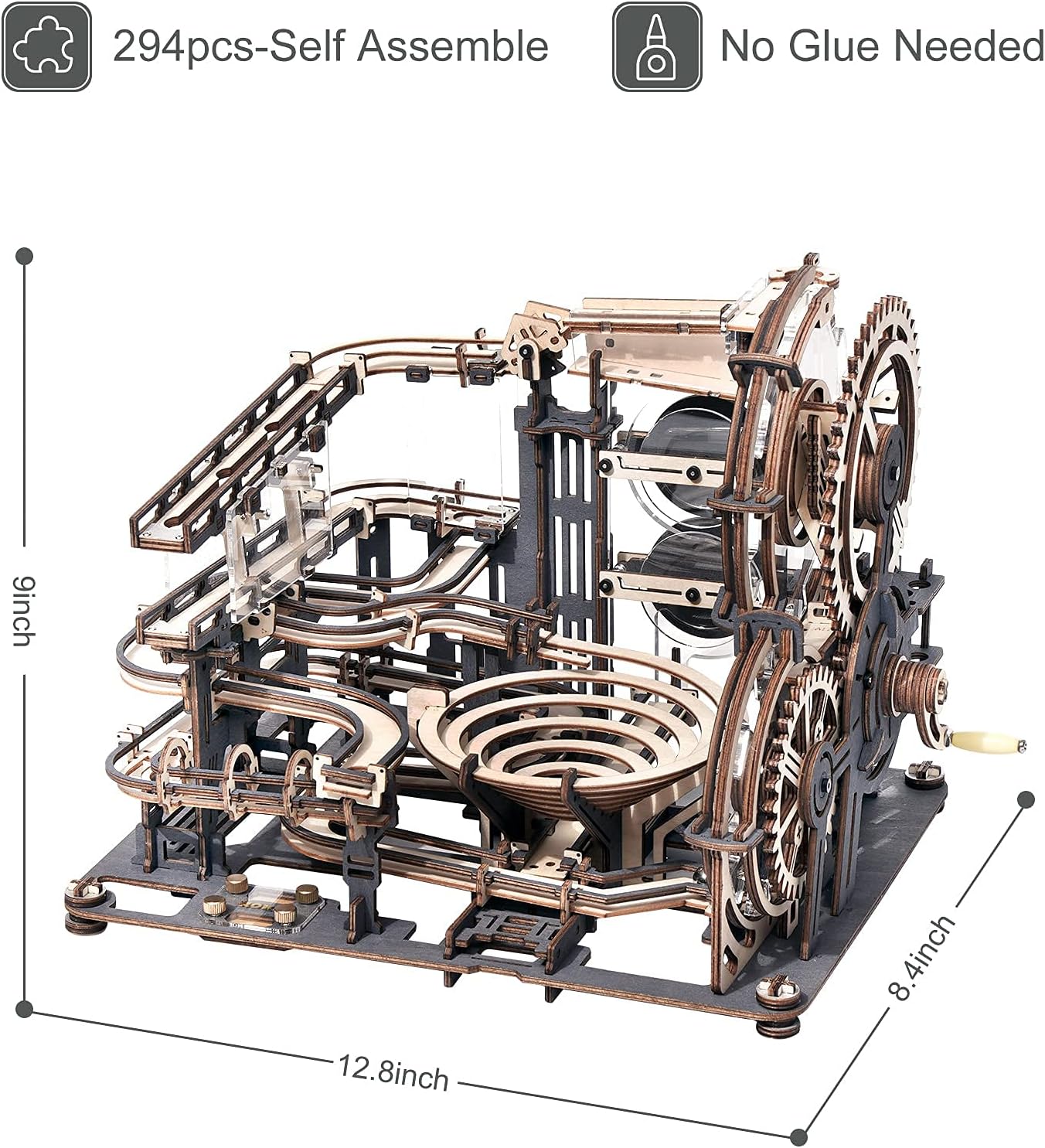 3D Wooden Puzzles Marble Run Chain Model Mechanical Building Kit N695