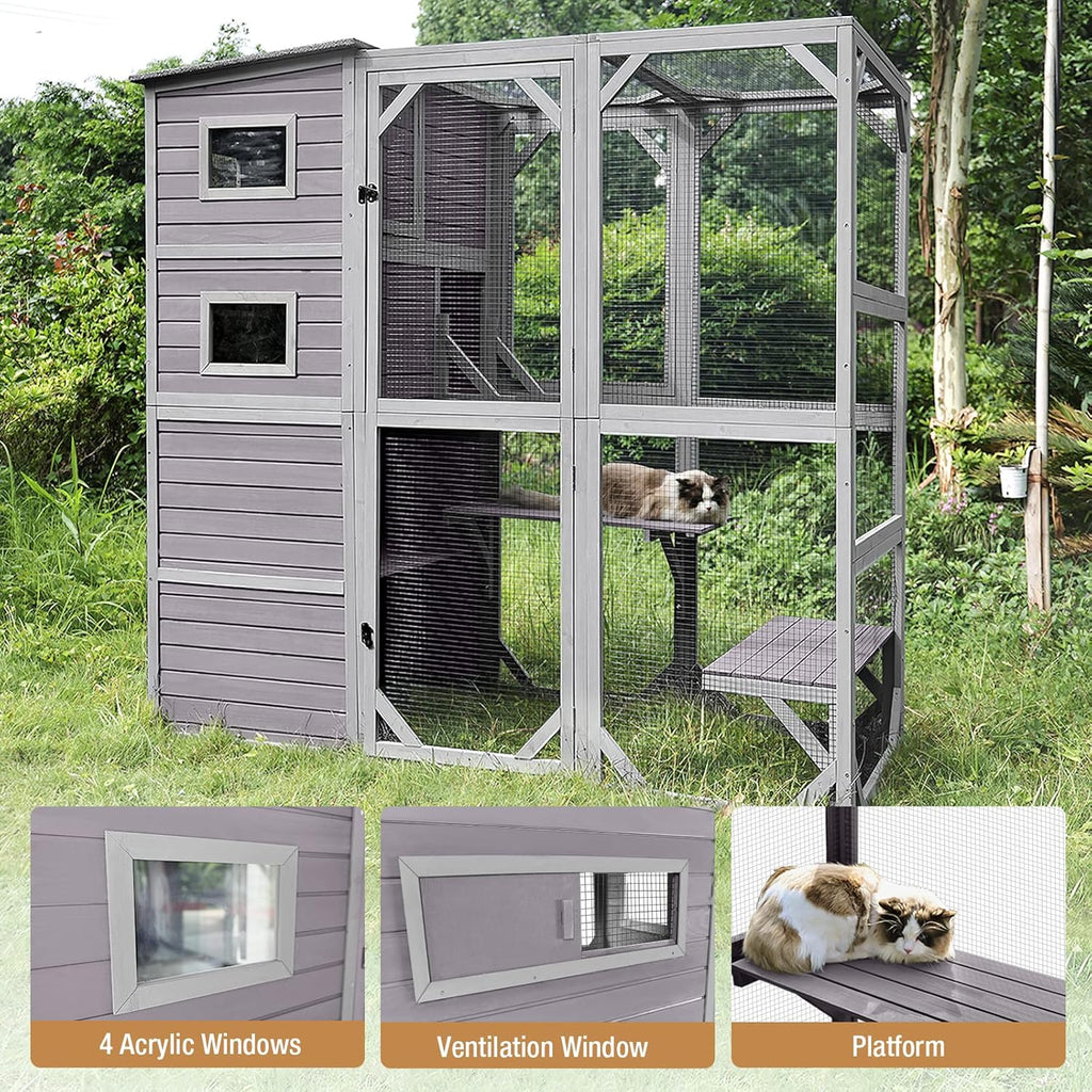 77 Inch 4 Tier Cat Enclosure S855355
