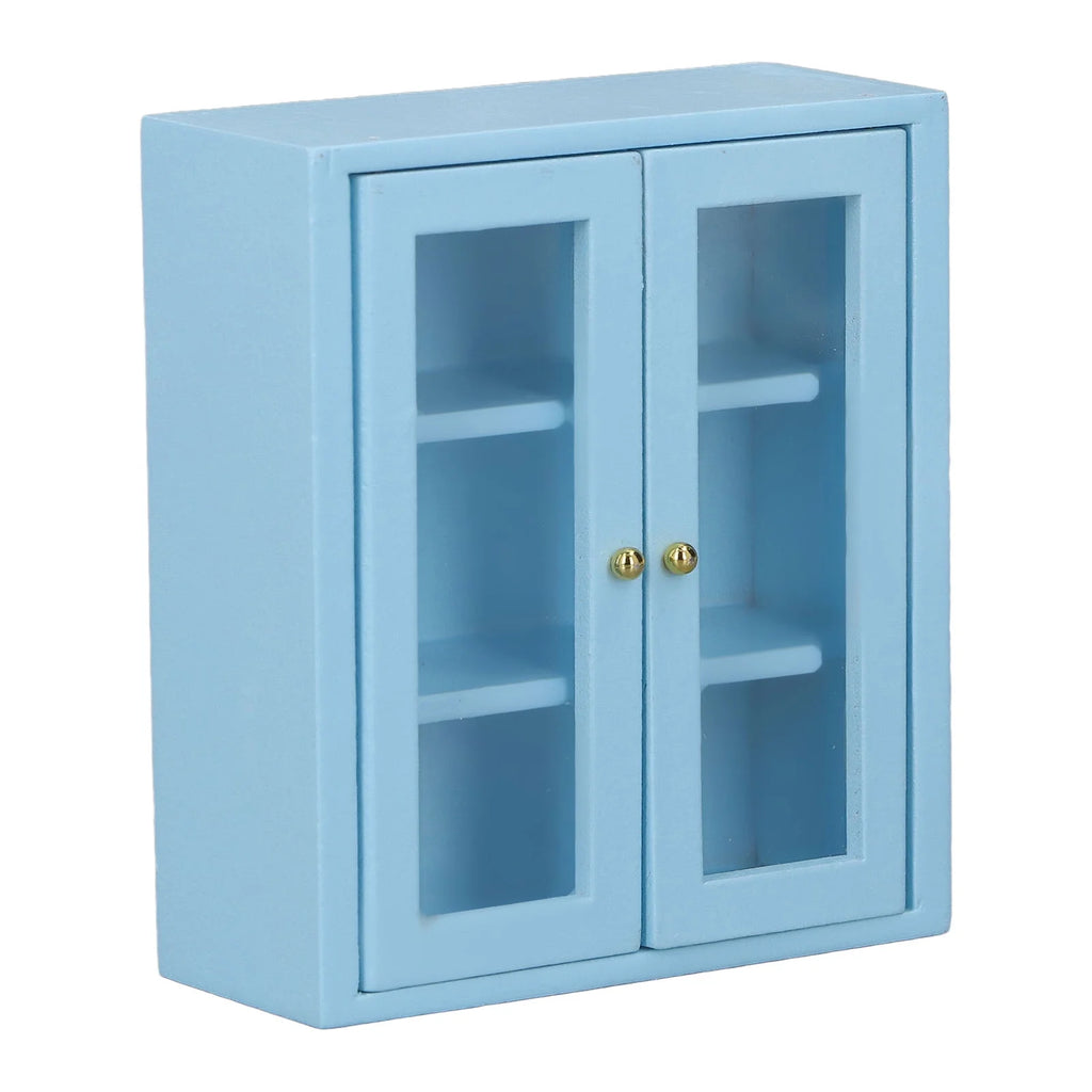 Blue Wooden Dollhouse Wall Cabinet L2137