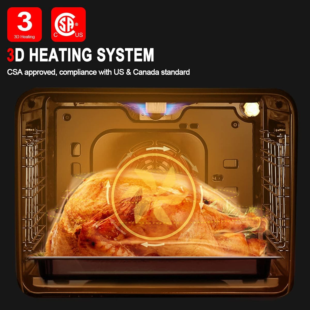 24 Built-in Natural Gas Wall Oven with Rotisserie, Black Glass I156