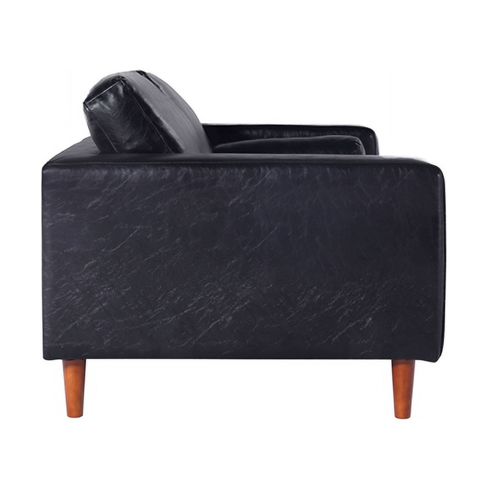 Black PU Faux Leather & Wood Arm Chair A946