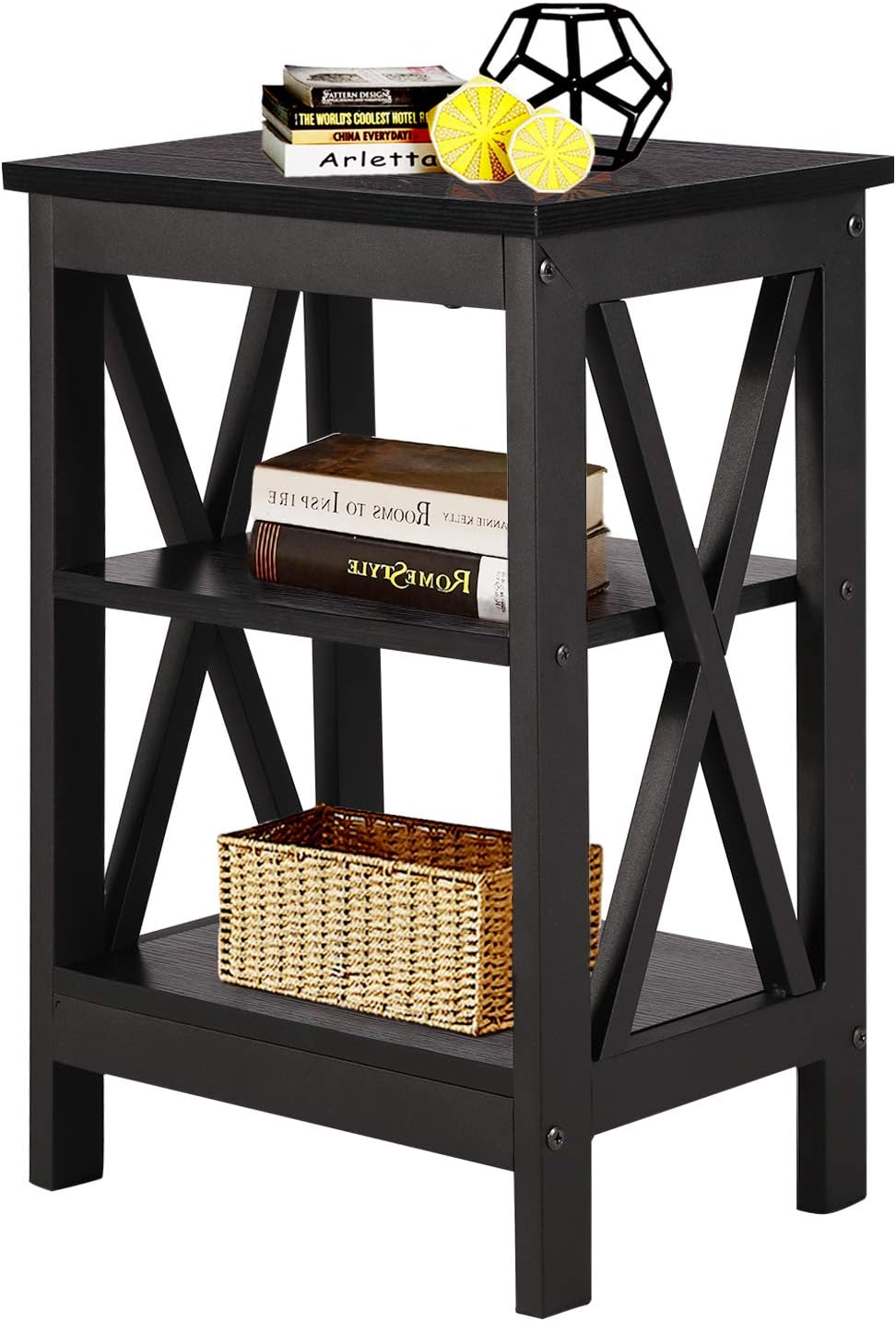 Rustic Brown End Storage Cabinet and Drawer Nightstand C960