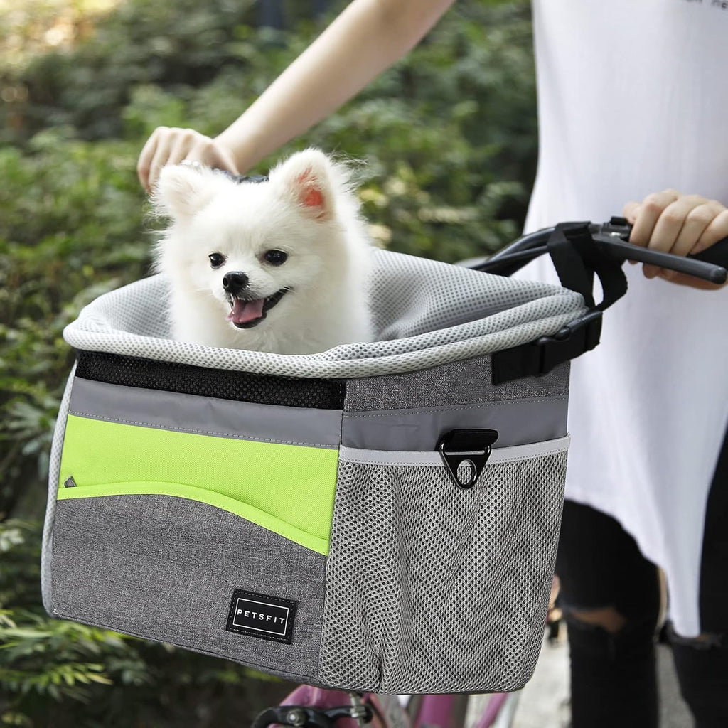 Dog Bike Basket with Safety Rope and Reflective Strips G601681