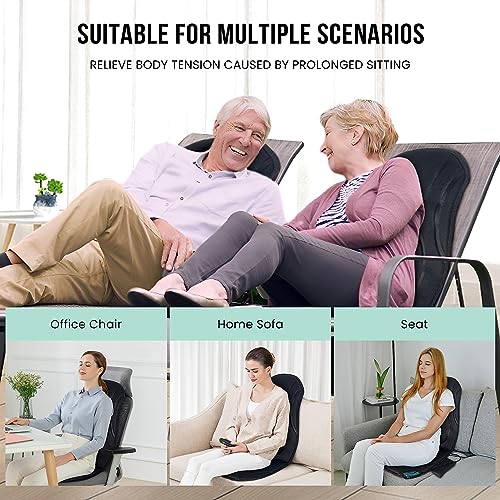Vibration Back Massager with Heat, Seat Massager with 8 Vibrating Motors & 5 Modes, Chair Massager Cushion M516515