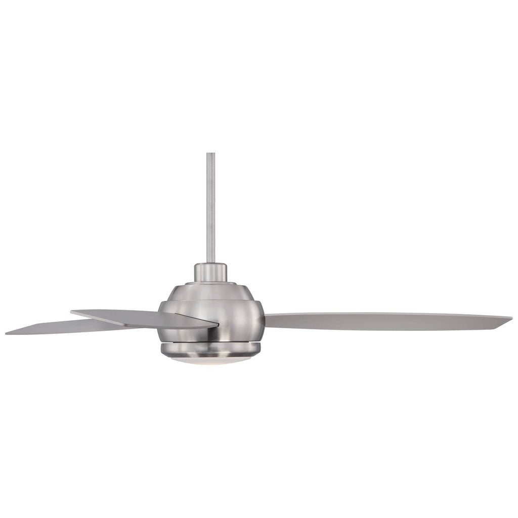 Brushed Nickel LED Ceiling Fan with Light Opal Glass W3118