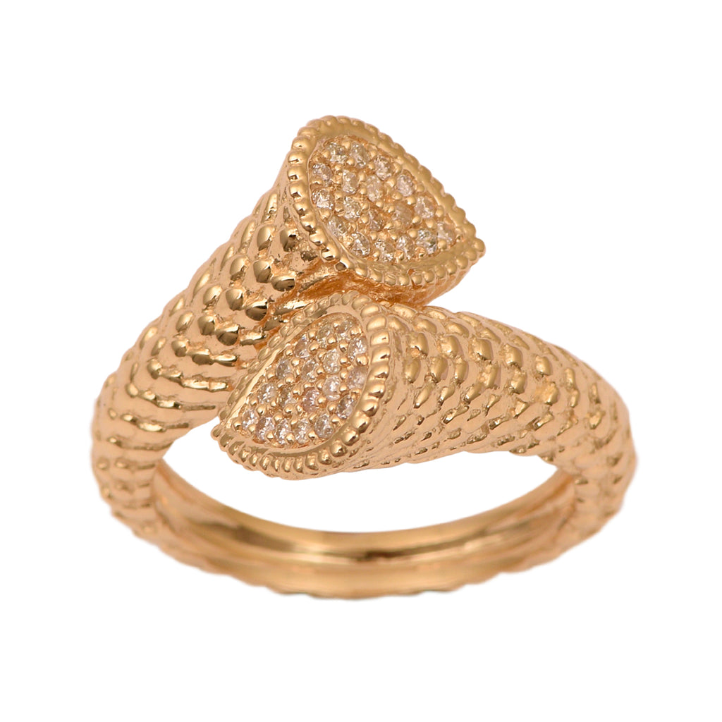 14K Yellow Gold Diamond Vintage Cocktail Ring Z795649