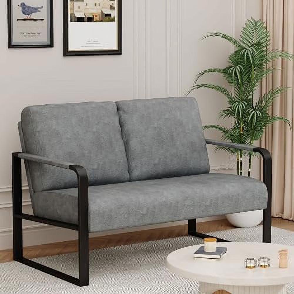 Faux Leather Loveseat Sofa with Padded Cushion B2625