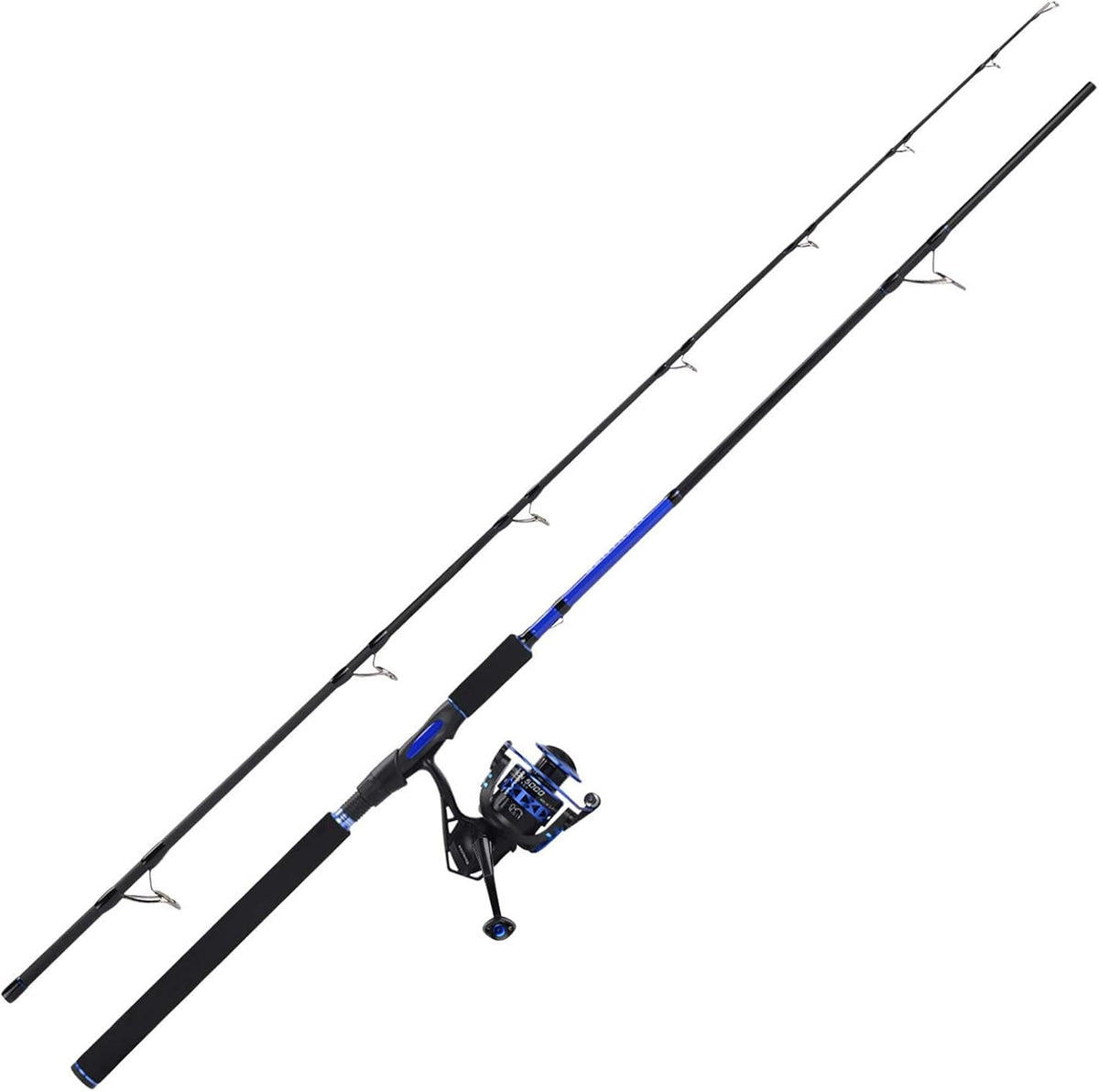 Fishing Rod and Reel Combo, Spinning & Baitcasting Combos, IM6 Graphite 2Pc Blanks, Stainless Steel Guides with Ceramic Rings, Contoured EVA Handles O8163