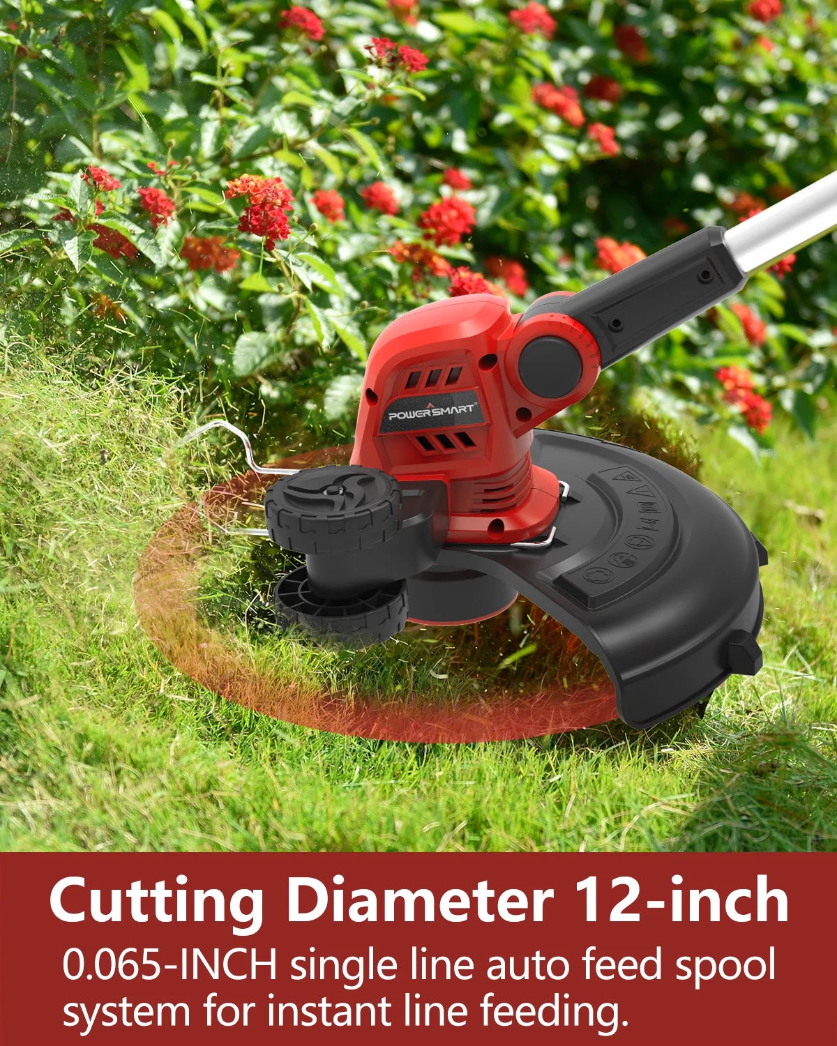 20V 12-inch Cordless String Trimmer with 2 Ah Battery and Charger L395501