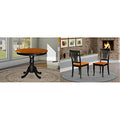 Black Hardwood Frame Dining Room Table and Dining Chairs Set of 2 W244