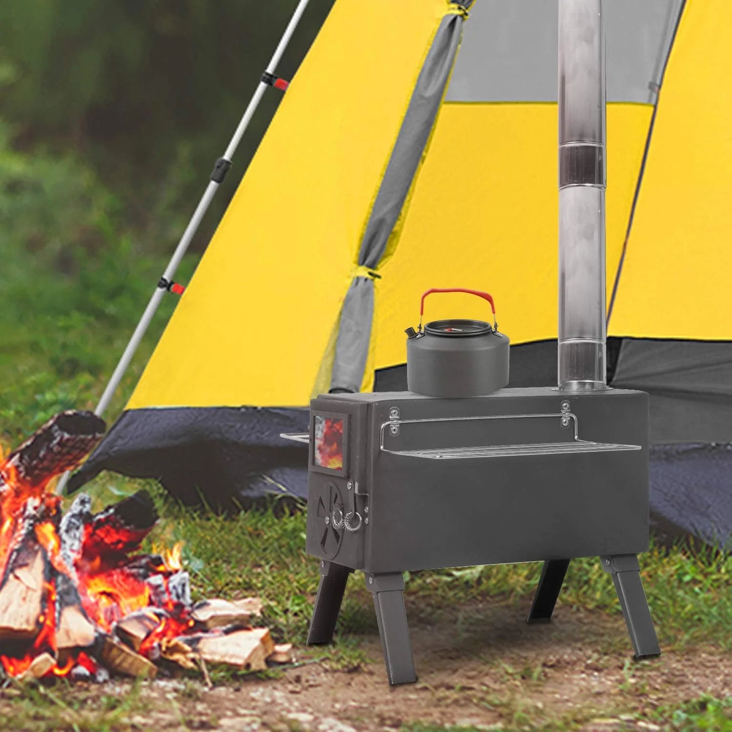 Camping Wood Stove with 7 Pipes M95743
