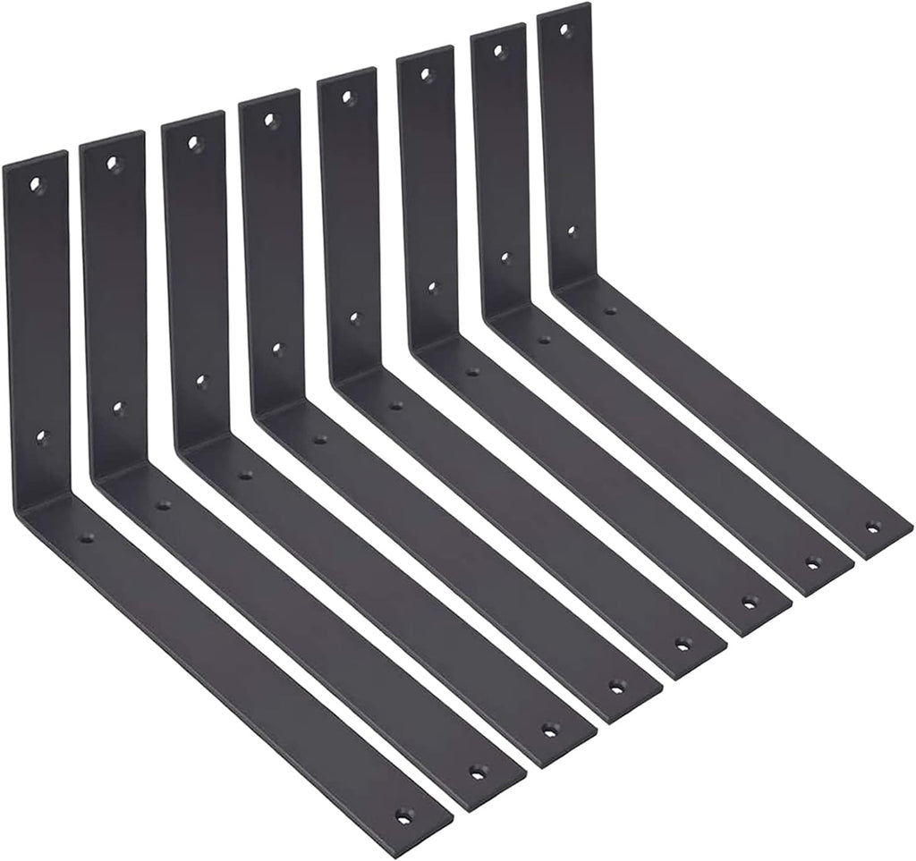 12 Inch Heavy Duty Black Metal Shelf Brackets Pack of 2 K6956